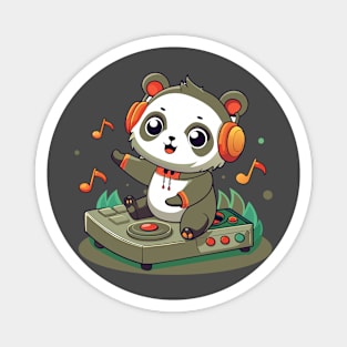 cute panda playing dj music Magnet